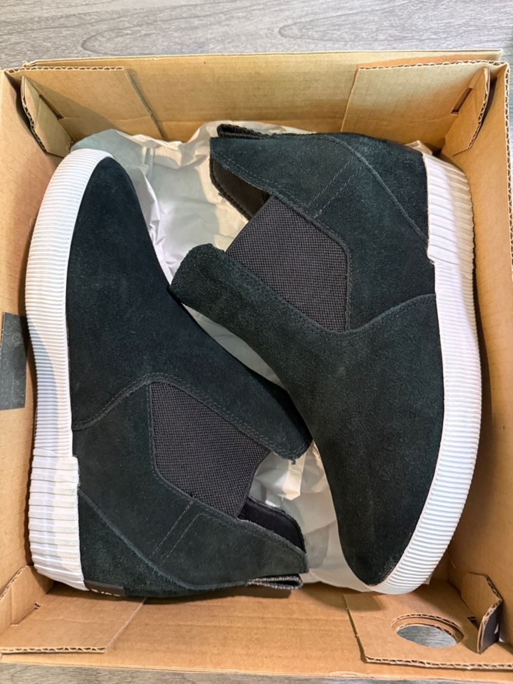 Sorel Black Out N About Suede Slip-On Waterproof Sneakers